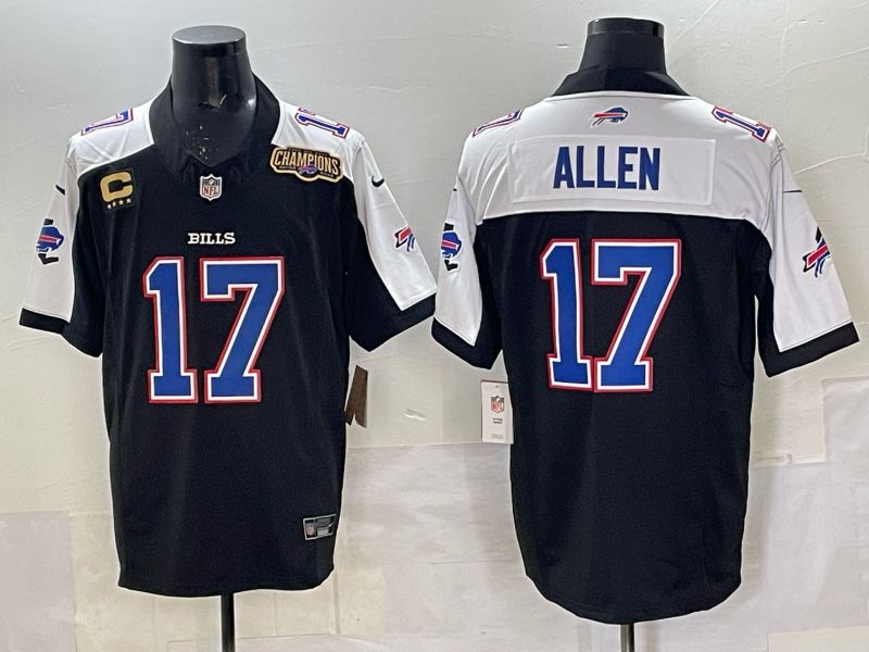 Men Buffalo Bills #17 Josh Allen Nike Black 2025 Limited NFL Jersey 03